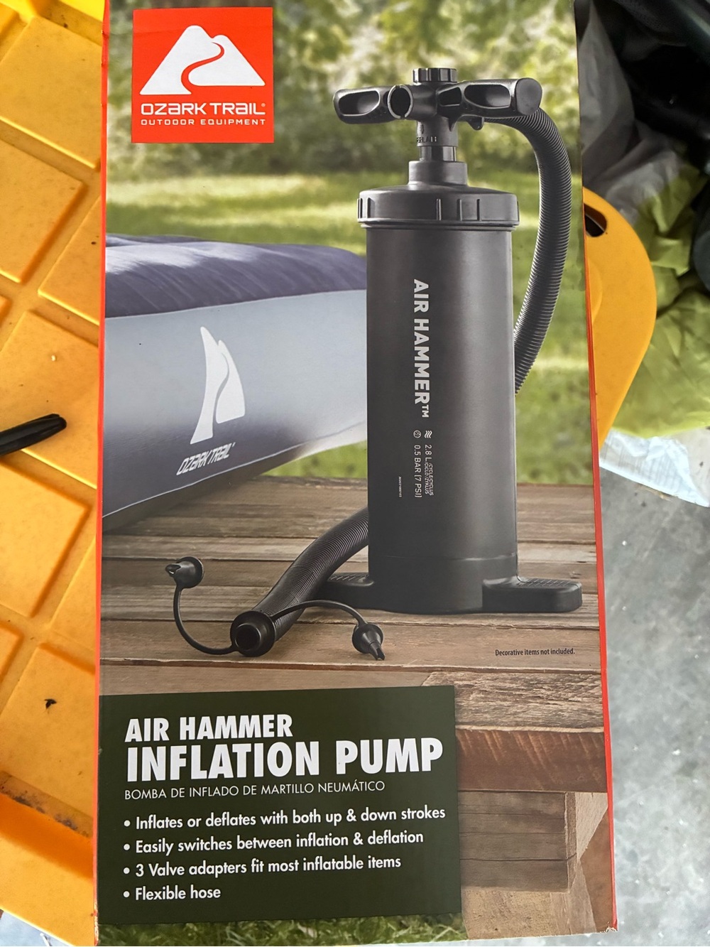 Ozark Trail Black Air Hammer Dual-Action Pump